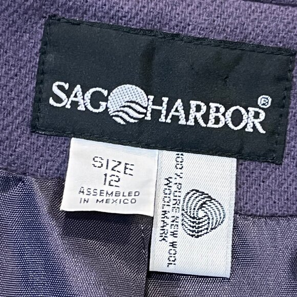 VTG Wool Blazer Plum Purple Single Button Size 12 Officecore Work Style Preppy - Picture 9 of 10